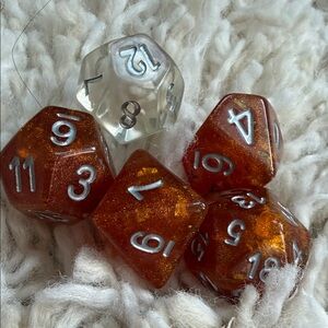 Sparkling Amber RPG Dice Set